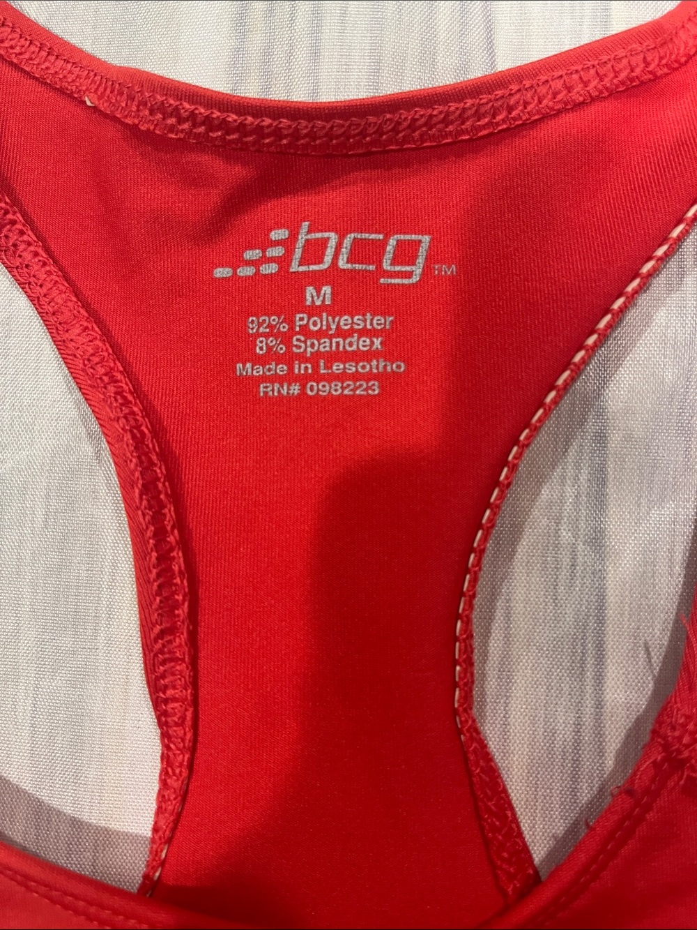 BCG Red Racerback Sports Bra - Picture 3 of 5